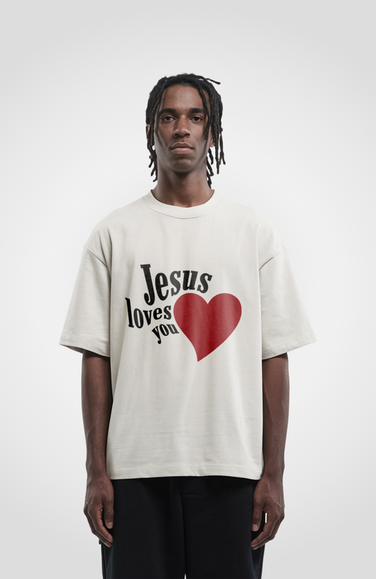 JESUS LOVES YOU OVERSIZED SHIRT