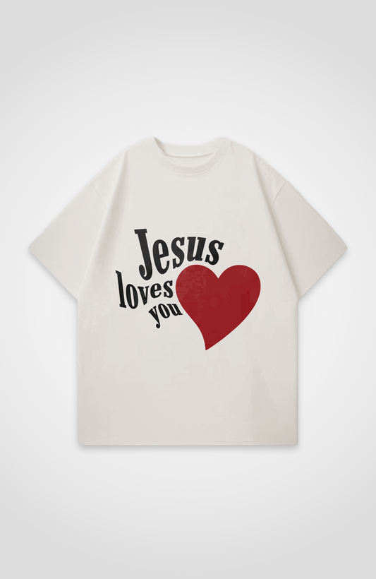 JESUS LOVES YOU OVERSIZED SHIRT