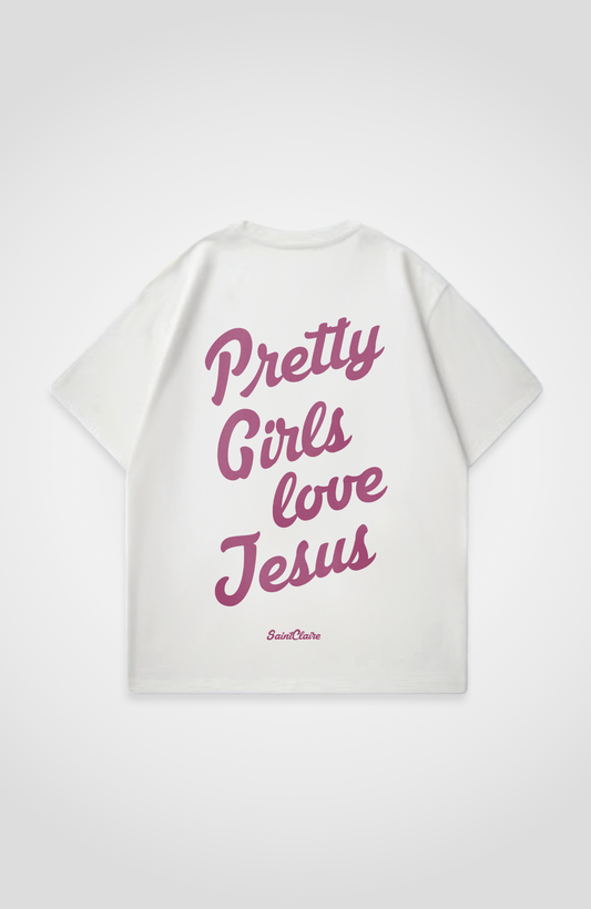 PRETTY GIRLS LOVE JESUS OVERSIZED SHIRT